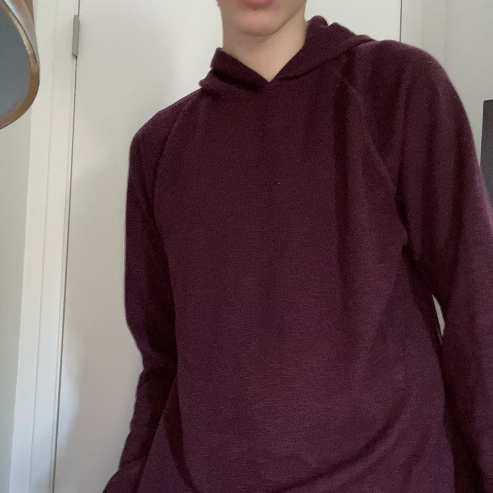Apt 9 Maroon Hooded Long Sleeve Shirt